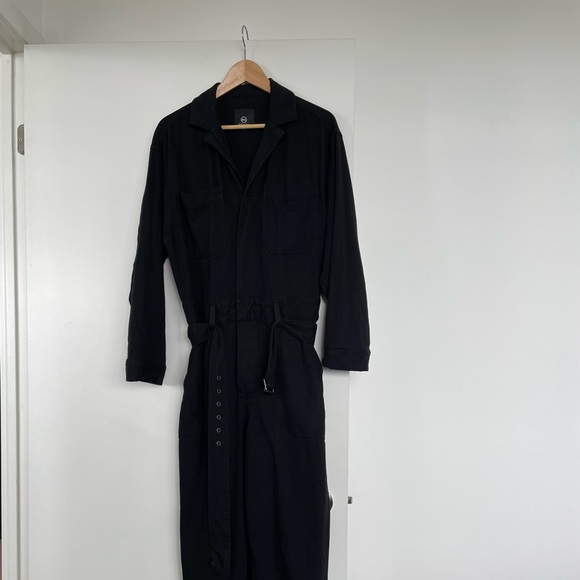 AG Jeans Ryleigh Jumpsuit in Super Black - Picture 3 of 9